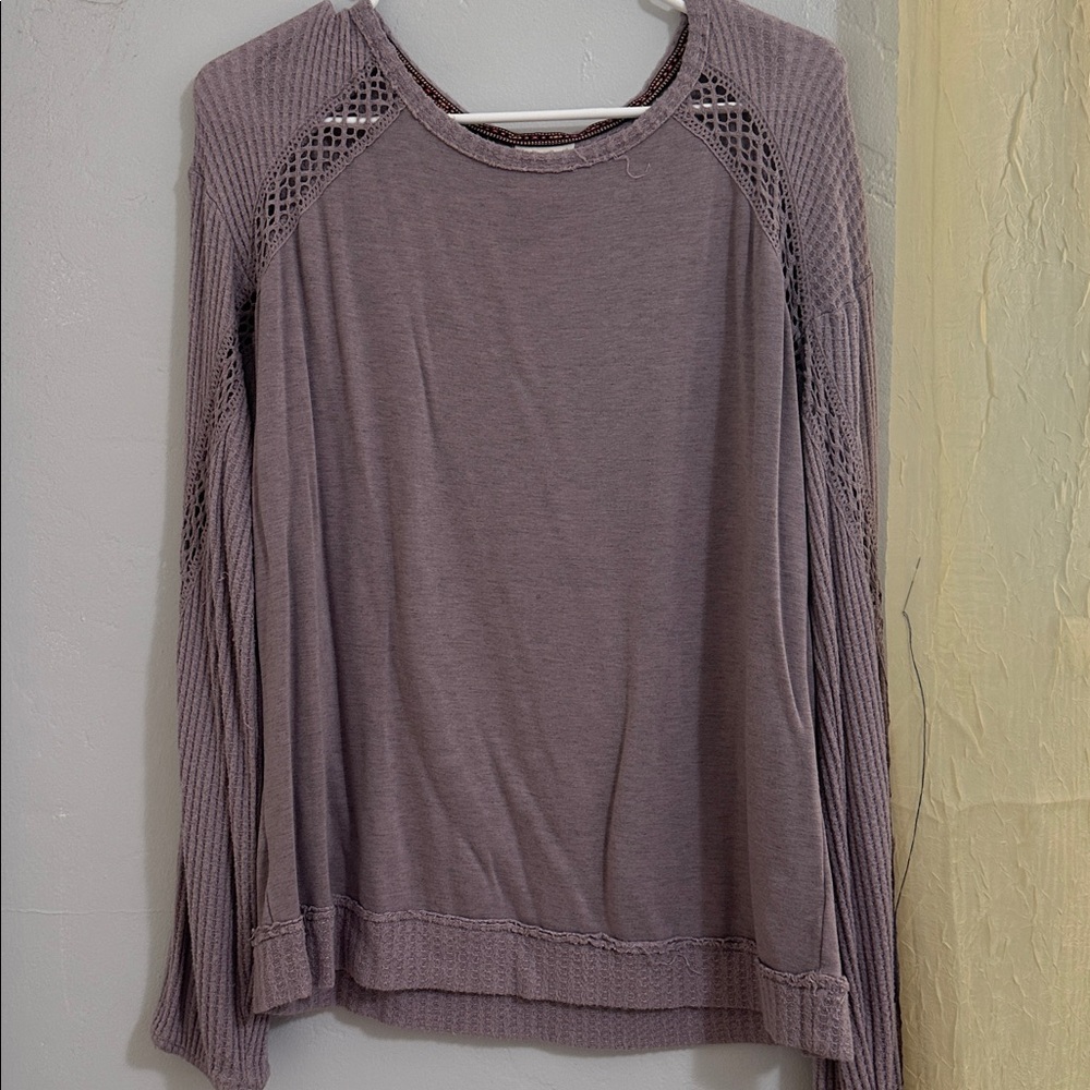 Knox Rose Mauve Textured Knit Top